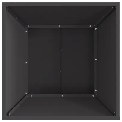 Vatră de foc pătrată negru pentru exterior | 60x60x35 cm