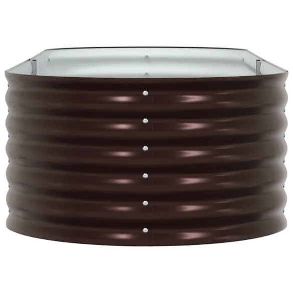 Grădină Ridicată Maro 240x80 cm - Oțel Galvanizat | vidaXL