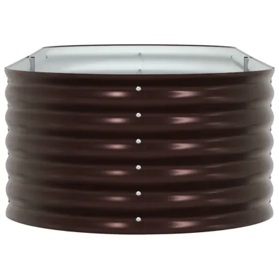 Grădină Ridicată Maro 240x80 cm - Oțel Galvanizat | vidaXL