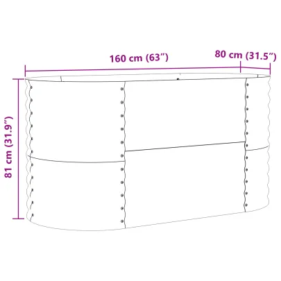 Pat Ridicat Grădină Oțel Galvanizat 160x80 cm - Maro