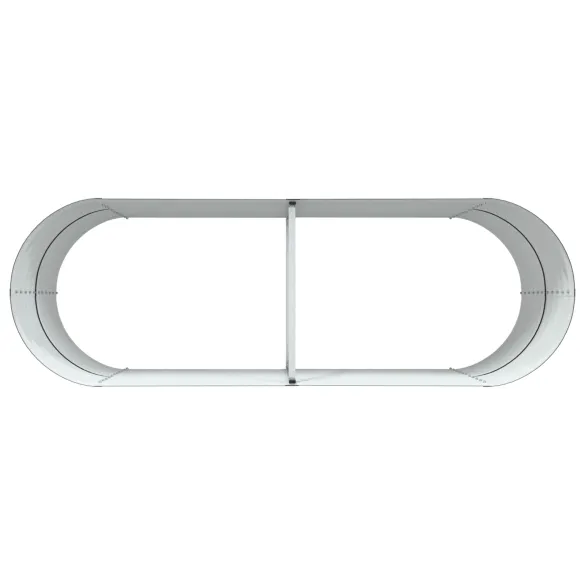Pat Ridicat Grădină Oval 240x80 cm - Oțel Rezistent