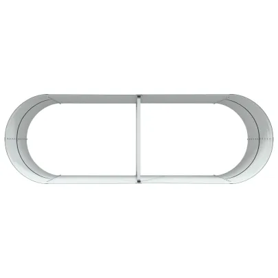 Pat Ridicat Grădină Oval 240x80 cm - Oțel Rezistent