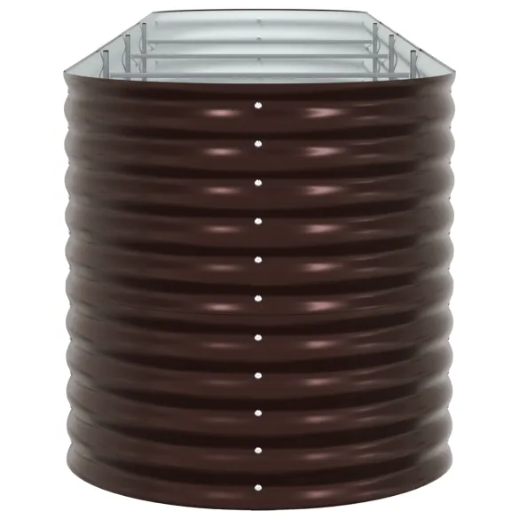 Pat Ridicat Grădină Maro Oțel Galvanizat 400x80x81 cm