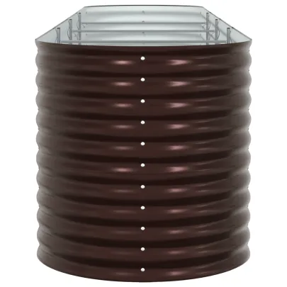 Pat Ridicat Grădină Maro Oțel Galvanizat 400x80x81 cm