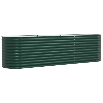 Bazin Ridicat Grădină Oțel Galvanizat Verde 320x80x81 cm