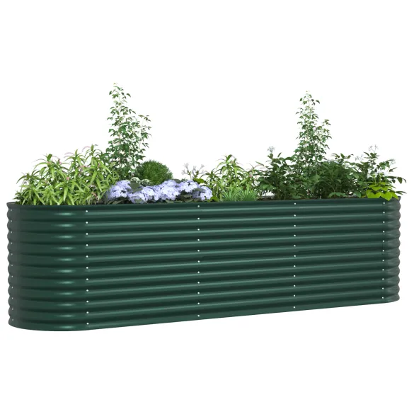Bazin Ridicat Grădină Oțel Galvanizat Verde 320x80x81 cm