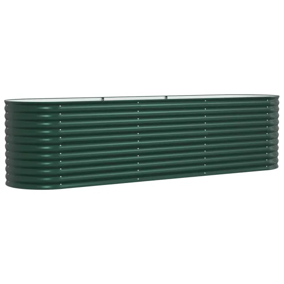 Bazin Ridicat Grădină Oțel Galvanizat Verde 320x80x81 cm