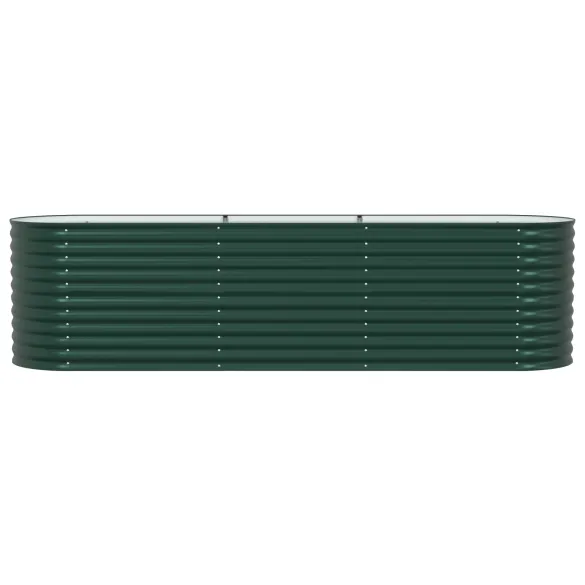 Bazin Ridicat Grădină Oțel Galvanizat Verde 320x80x81 cm