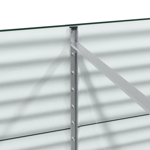 Bazin Ridicat Grădină Oțel Galvanizat Verde 320x80x81 cm