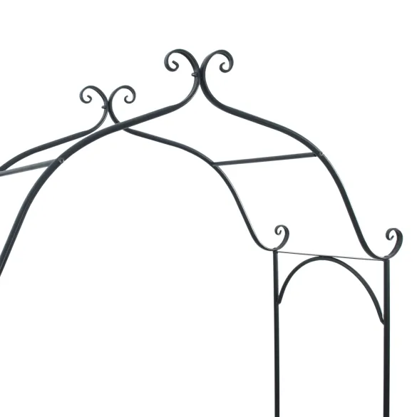 Bancă de exterior neagră, metalică, decorativă | Livrare gratuită