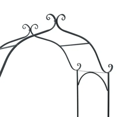 Bancă de exterior neagră, metalică, decorativă | Livrare gratuită