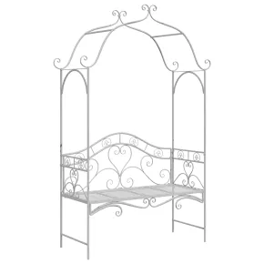Bancă Albă Metalică Grădină Balcon | Decorative 250kg 2