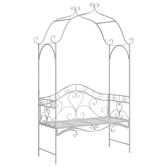 Bancă Albă Metalică Grădină Balcon | Decorative 250kg