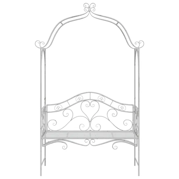 Bancă Albă Metalică Grădină Balcon | Decorative 250kg