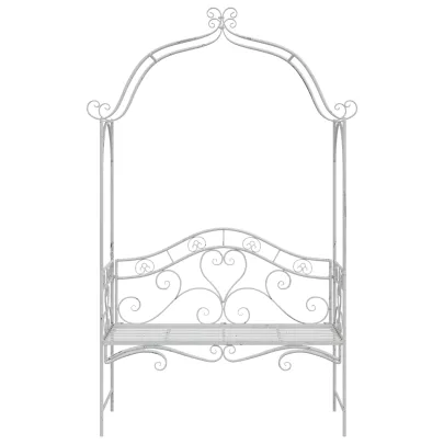 Bancă Albă Metalică Grădină Balcon | Decorative 250kg