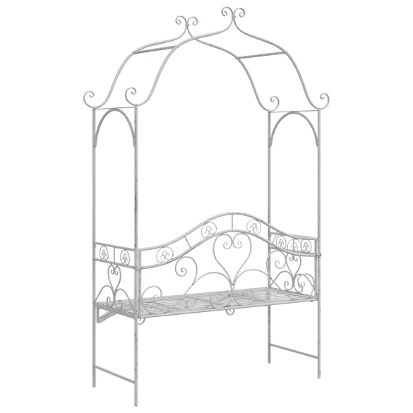 Bancă Albă Metalică Grădină Balcon | Decorative 250kg