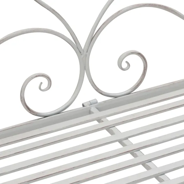 Bancă Albă Metalică Grădină Balcon | Decorative 250kg