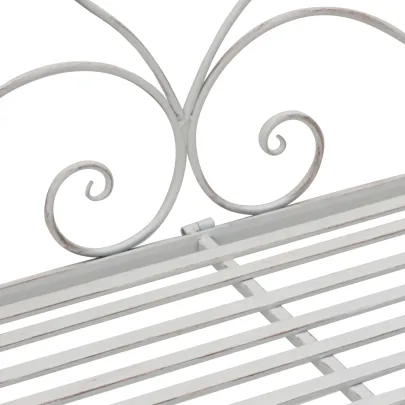 Bancă Albă Metalică Grădină Balcon | Decorative 250kg