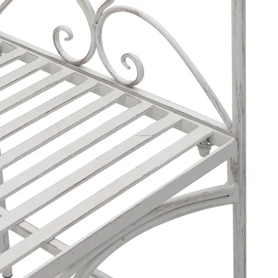 Bancă Albă Metalică Grădină Balcon | Decorative 250kg