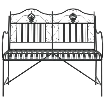 Bancă Metalică Exterior Negru - Comandă cu Livrare Gratuită