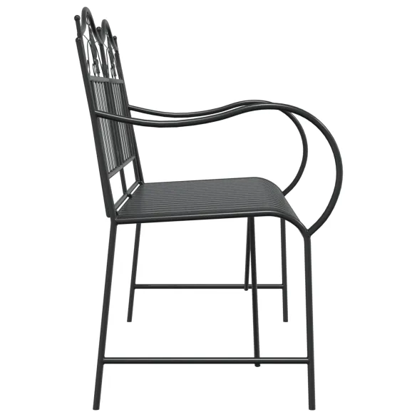 Bancă Metalică Exterior Negru - Comandă cu Livrare Gratuită
