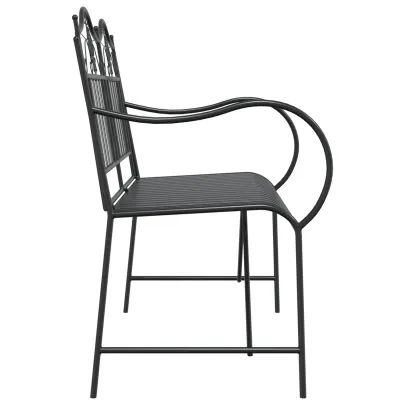 Bancă Metalică Exterior Negru - Comandă cu Livrare Gratuită