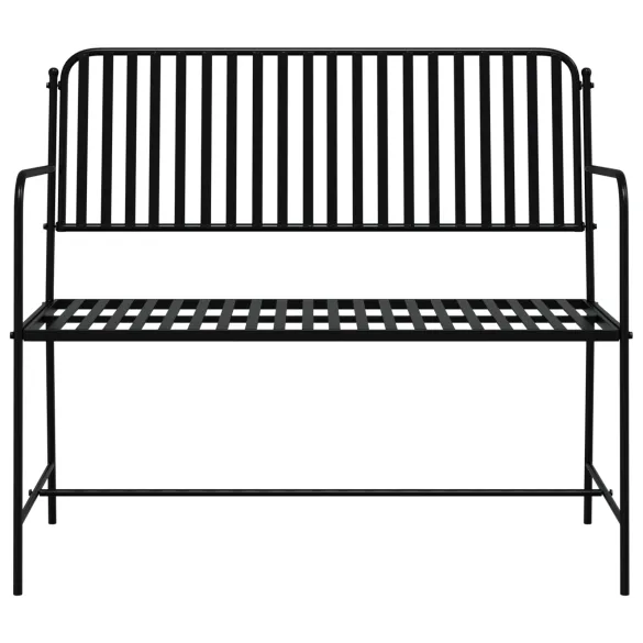 Bancă de Exterior Neagră Metalică | Rezistentă și Modernă