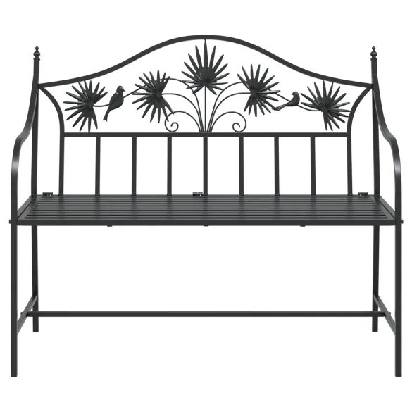 Bancă Metalică Vintage Neagră - Oțel Acoperit cu Pulbere