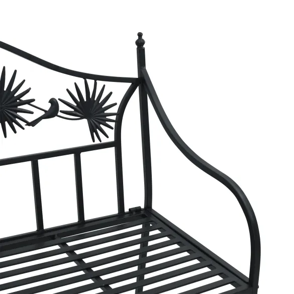 Bancă Metalică Vintage Neagră - Oțel Acoperit cu Pulbere