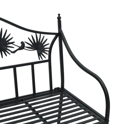 Bancă Metalică Vintage Neagră - Oțel Acoperit cu Pulbere