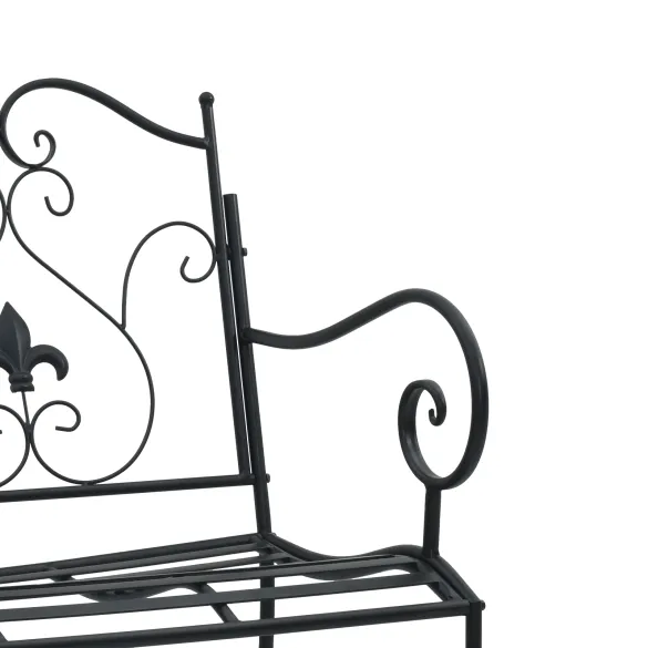 Bancă de Exterior Neagră Metalică | Rezistentă și Elegantă