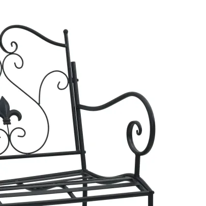 Bancă de Exterior Neagră Metalică | Rezistentă și Elegantă