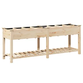 Jardiniere Grădină Lemn Masiv cu Grile - 203x53x76 cm 2