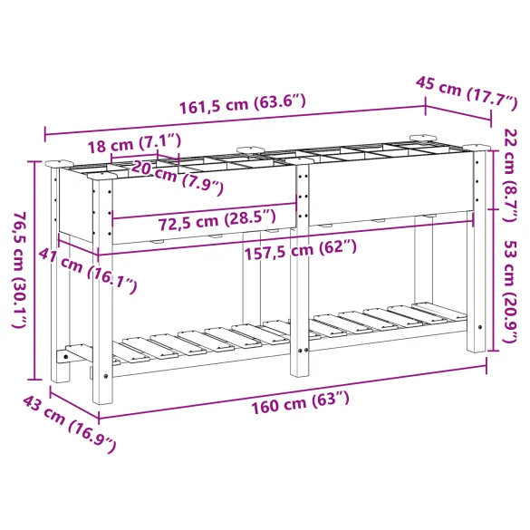 Jardiniere cu Grile Lemn Masiv de Pin - Livrare Gratuita