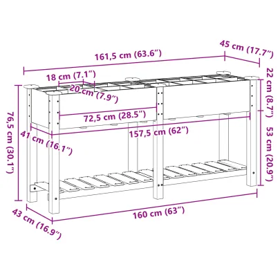 Jardiniere cu Grile Lemn Masiv de Pin - Livrare Gratuita