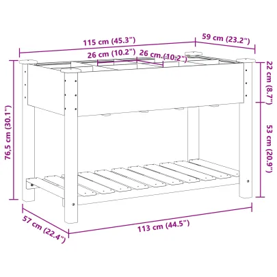 Suport Plante Grădină Lemn Masiv - 115x59x76 cm | Livrare Gratuită