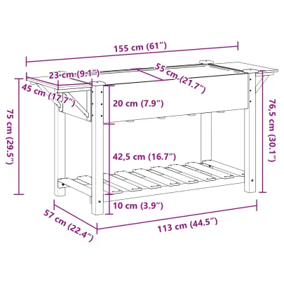 Jardiniere Lemn Masiv cu Rafturi pentru Gradina si Balcon