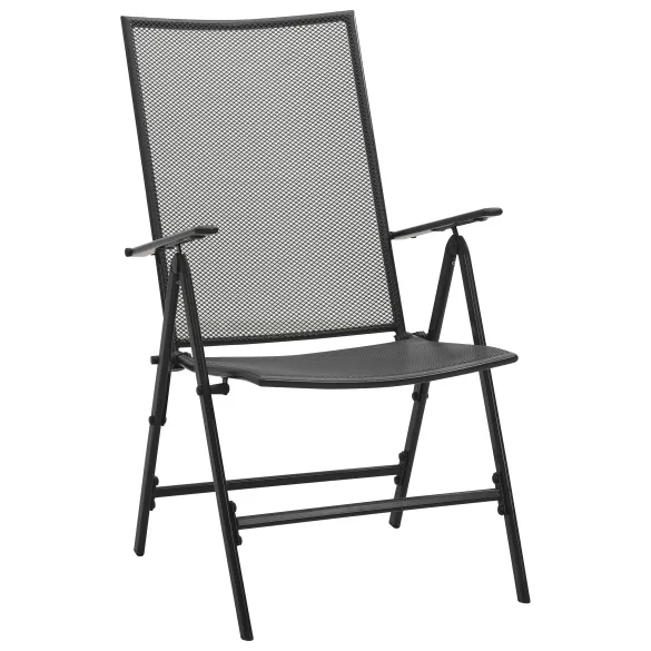 Set Mobilier Grădină Oțel Anthracit - Masă Extensibilă 8 Scaune