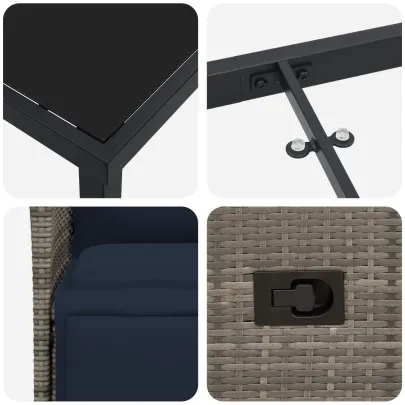 Set Masă Grădină Modernă cu Perne - Livrare Gratuită
