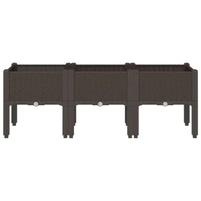 Jardinieră Grădină cu Picioare - Maro - 120x40x42 cm