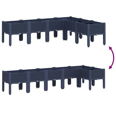 Jardinieră de grădină cu picioare albastru gri - 160x120x42 cm