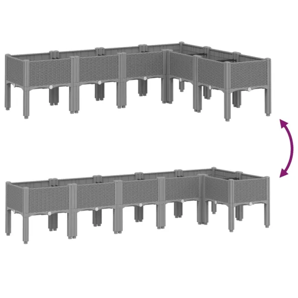 Jardinieră Grădină cu Picioare, 160x120x42 cm - Gri Deschis