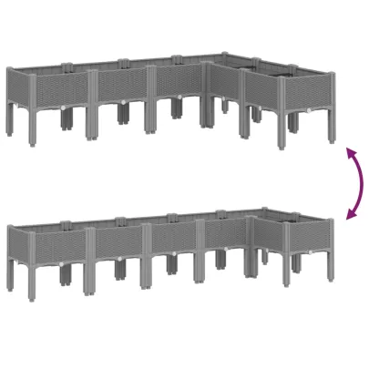 Jardinieră Grădină cu Picioare, 160x120x42 cm - Gri Deschis