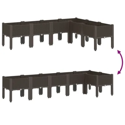 Jardinieră grădină cu picioare - Maro - 160x120x42 cm