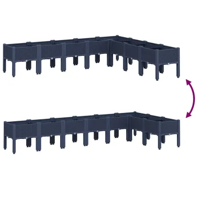 Jardinieră Grădină cu Picioare - Albastru Gri - 200x160x42 cm