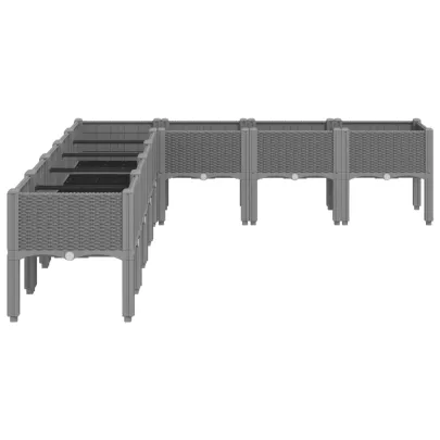 Jardinieră Grădină Gri Deschis PP - Livrare Gratuită