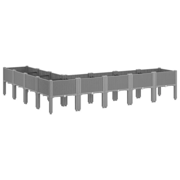 Jardinieră Grădină Gri Deschis PP - Livrare Gratuită