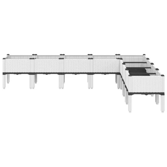 Jardinieră Grădină cu Picioare - Alb, 200x160x42 cm - PP