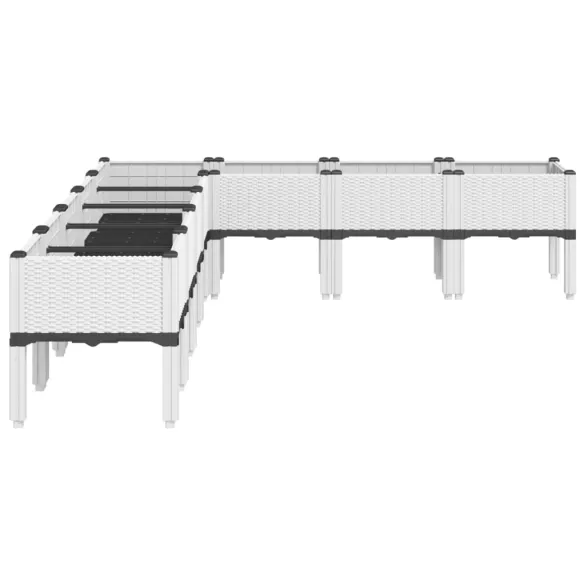 Jardinieră Grădină cu Picioare - Alb, 200x160x42 cm - PP