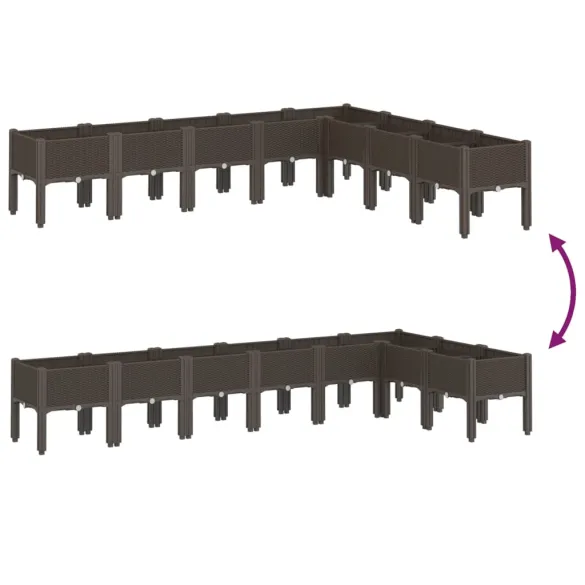 Jardinieră Grădină cu Picioare Maro - 200x160x42 cm